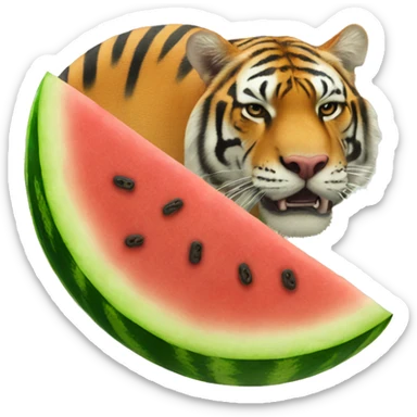 Watermelon bacon tiger  sticker