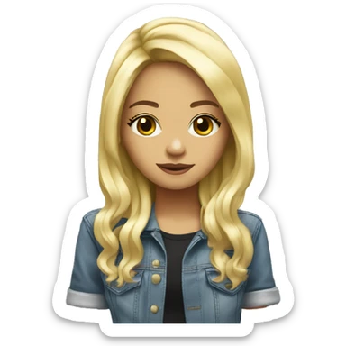 dj cute blonde girl sticker