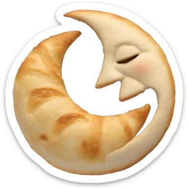 A moon made with croissant sticker