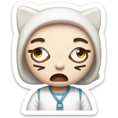 Hello kitty upset emoji sticker