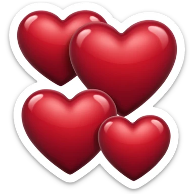 Burgundy red heart sticker