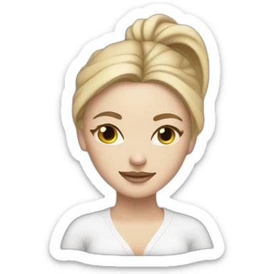 white girl with spa mask relaxing sticker