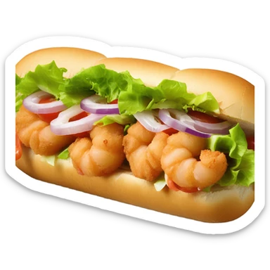 Fried shrimp poboy sticker