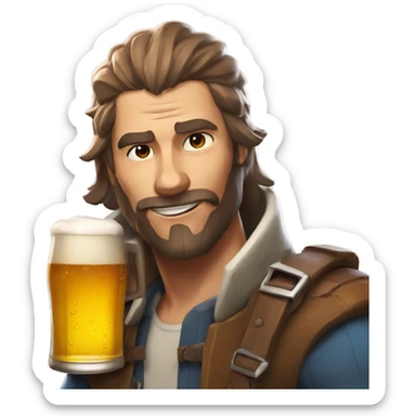 personaje de free fire tomando cerveza sticker