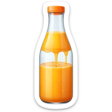 Orange juice bottle sticker
