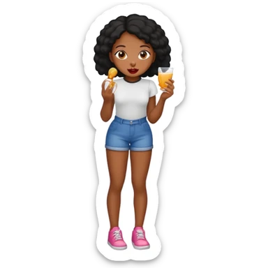 A black girl, naked showing full body licking pussy sticker