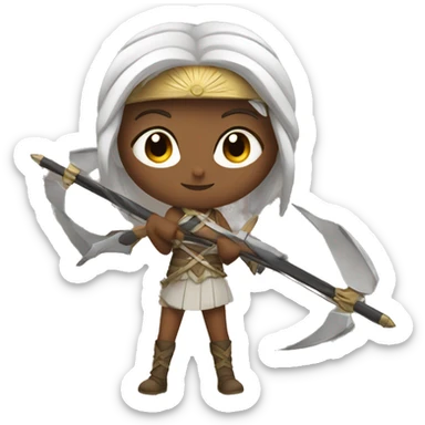 Artemis with her weapons   sticker