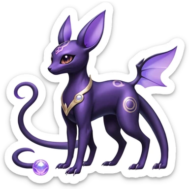 Shiny Ethereal Celestial Futuristic Divine Salandit-Umbreon-Espeon-Hybrid (Full body) sticker