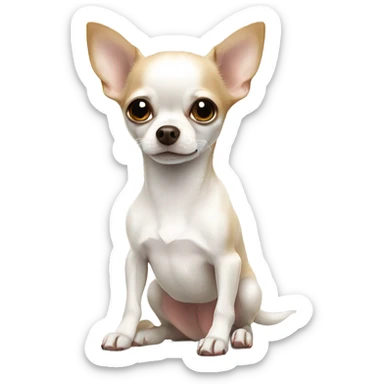 white small chihuahua with with light brown patches sticker