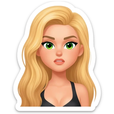 She looked like a top model, with long blonde hair and green eyes. She is being drunk and rude sticker