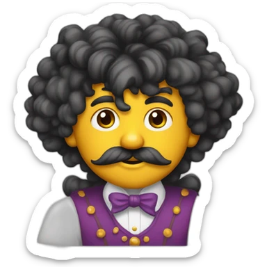 Chico trigueño con peluca de payaso  sticker