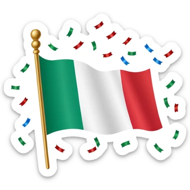 Italy flag with confetti sticker