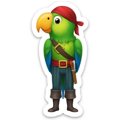 pirate and parrot sticker