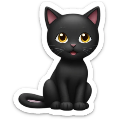 Train heartnet black cat sticker