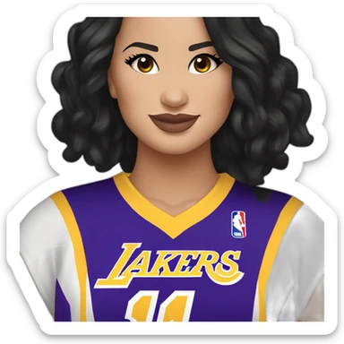 demi lovato wearing lakers jersey sticker