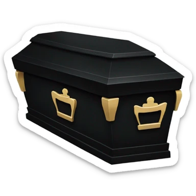 a black coffin sticker