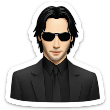young keanu reeves as neo matrix sticker