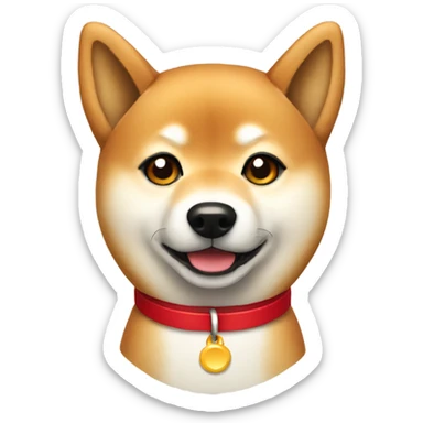shiba inu with red collar sticker