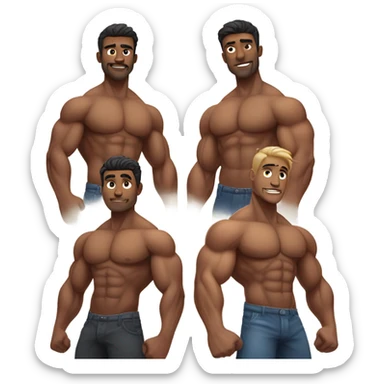 Muscle men sticker