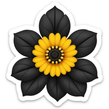 Black flower emoji sticker