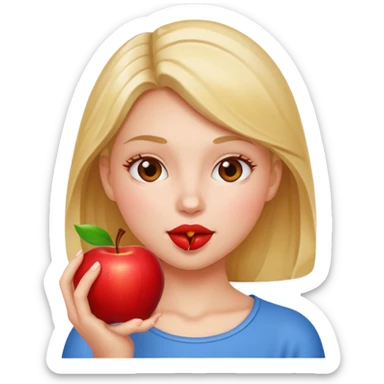 ava eating a apple sticker