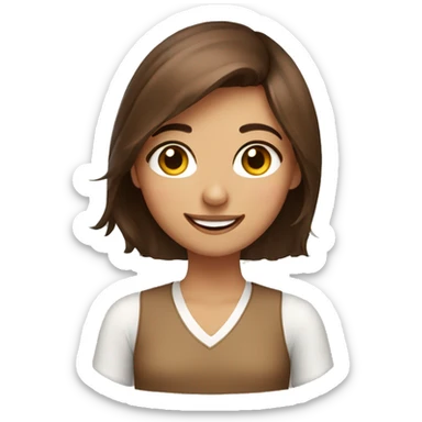 A girl from Dubai with  brownish hair holding a cat and smiling and winking  sticker