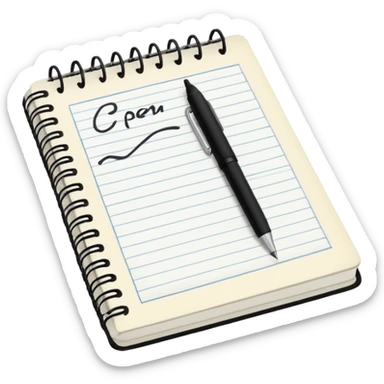 libreta con notas sticker