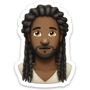 A black man with no beard and no mustache, with dread locks wearing a kippa sticker