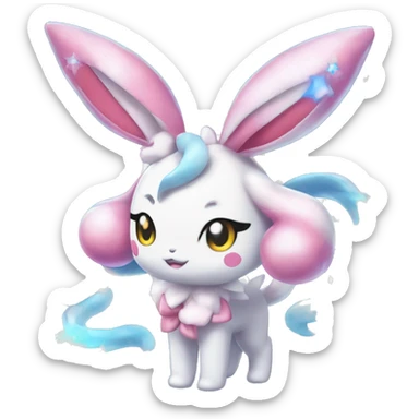 Kawaii Gorgeous Beautiful Pretty Shiny Sparkly Sylveon-Pokémon full body sticker