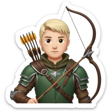 male dnd ranger sticker