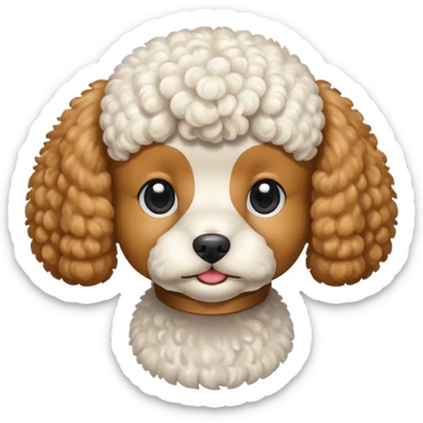 A white toy poodle called ggoma  sticker