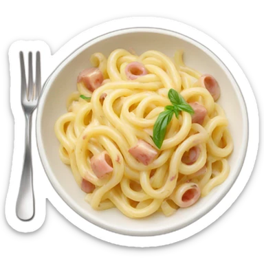 creamy bowl of carbonara pasta  sticker