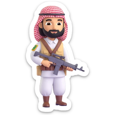 Arab soldier full length sticker
