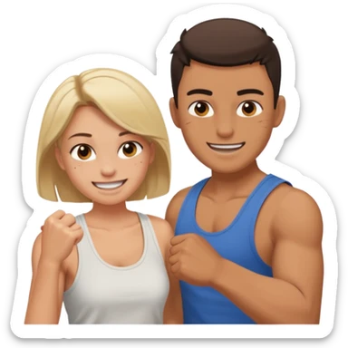 A girl beat his bf sticker