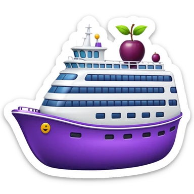 A ferry with a plum sticker