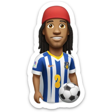 ronaldinho realistic football player sticker