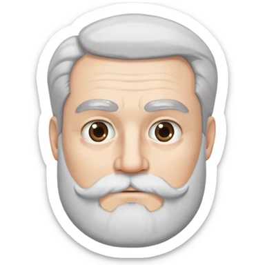 Start with white beard with long white and parted in the middle. Change eyebrows to salt and pepper gray. sticker