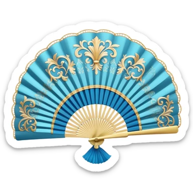 rococo blue fan sticker