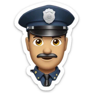 Chivo con gorra de policía  sticker