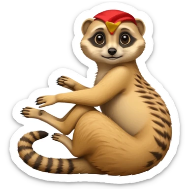 Meerkat laying down on his side  sticker