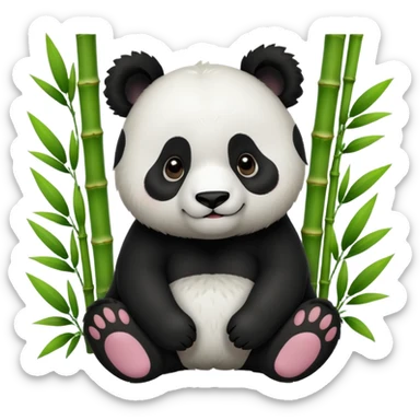 A lovely panda surrounded by bamboo sticker
