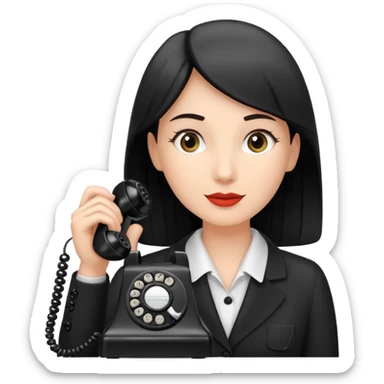 receptionist using Old Typical Phone sticker