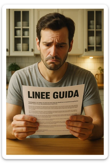 FALLA IDENTICA A QUESTA MA SUL FOGLIO SCRIVI "LINEE GUIDA" IN ITALIANO sticker