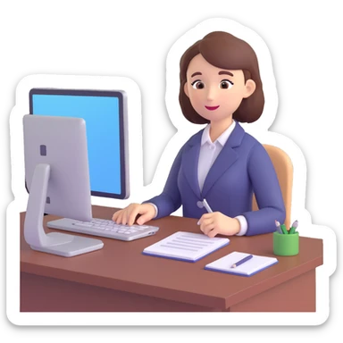 everyday routine of an online english teacher who is a woman sticker