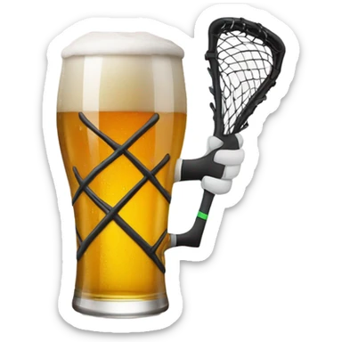 Lacrosse stick & beer mug sticker