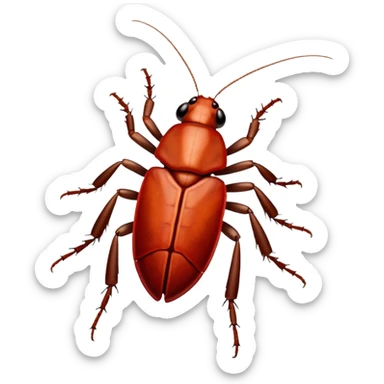 cockroach with "RED" written on its back sticker