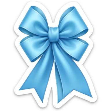 🎀 A light blue ribbon with this shape sticker