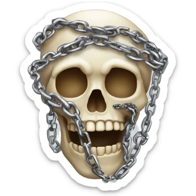 Skull with a chain sticker