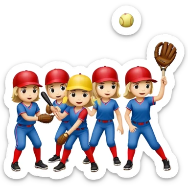 Softball birthday party sticker
