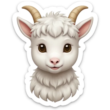 white baby goat haft body sticker